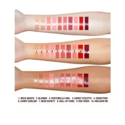 LIP LUSTRE -SEP Beauty Shop LIP LUSTRE ARM SWATCHES